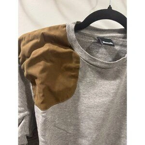 Bench Men's Large Gray Crewneck Sweatshirt with Elbow Patches - photo 2