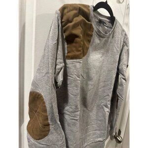 Bench Men's Large Gray Crewneck Sweatshirt with Elbow Patches - photo 5