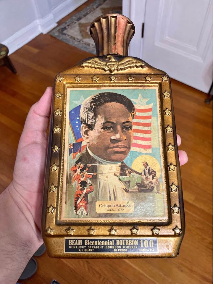 Vintage Jim Beam Bicentennial Crispus Attucks Decanter Jeff