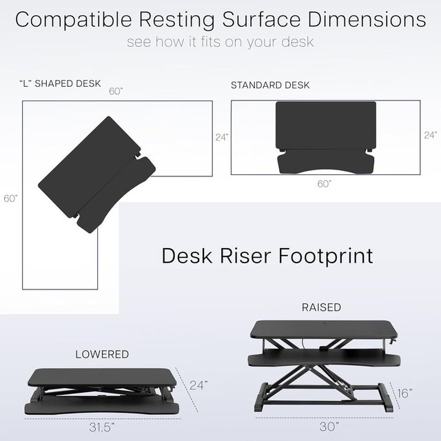 Standing Desk Converter 32" - Height Adjustable Sit-Stand Riser - photo 5