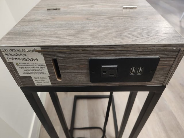 Flip Top End Table with Charging Station - photo 3
