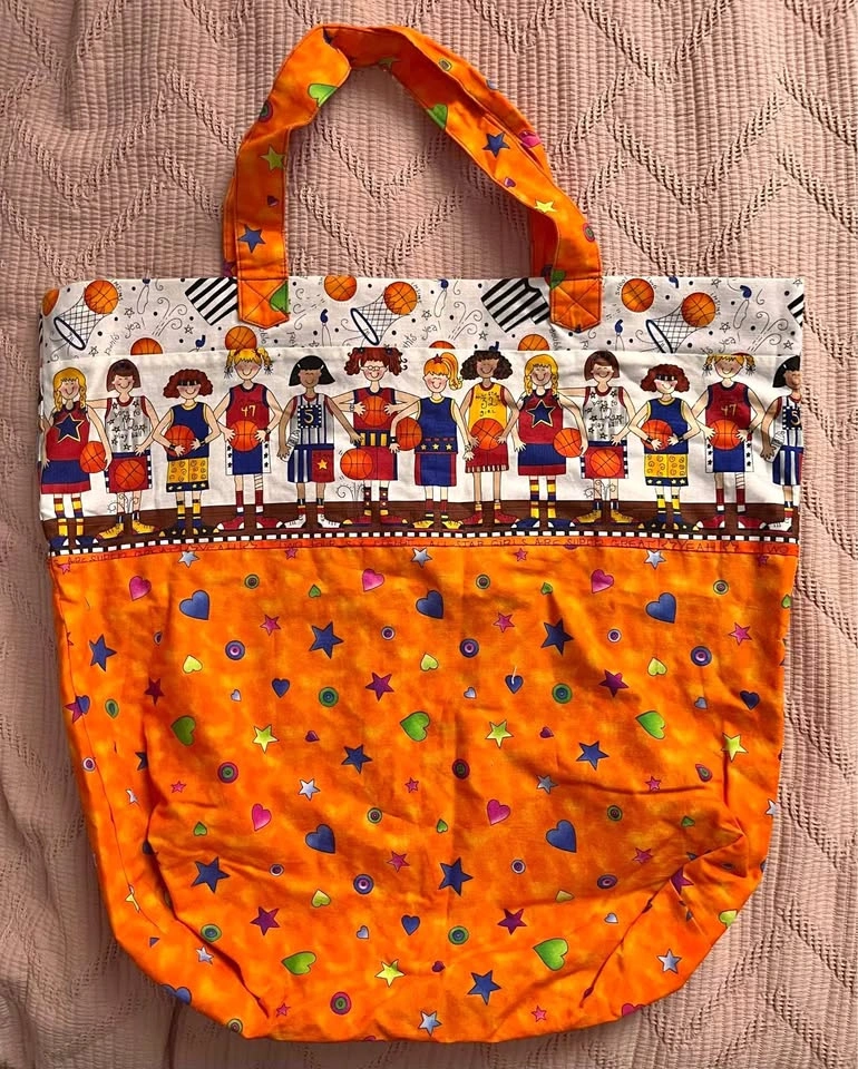 Unique Basketball Themed Large Tote Bag