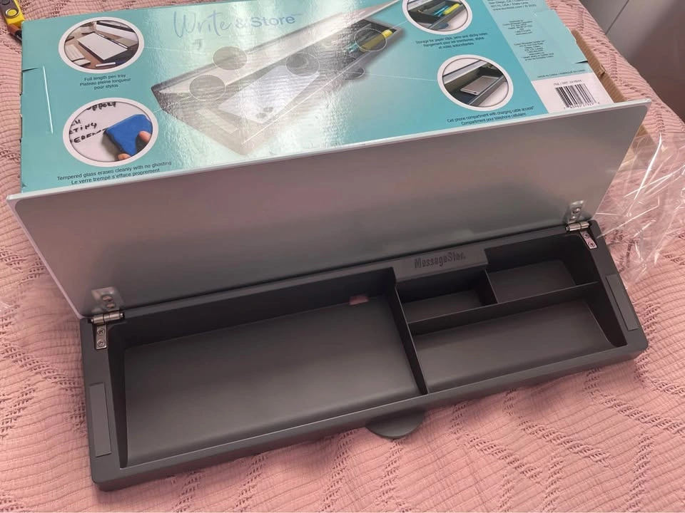 Desk Storage Box with Dry Erase Board Glass Top - MessageStor - photo 5