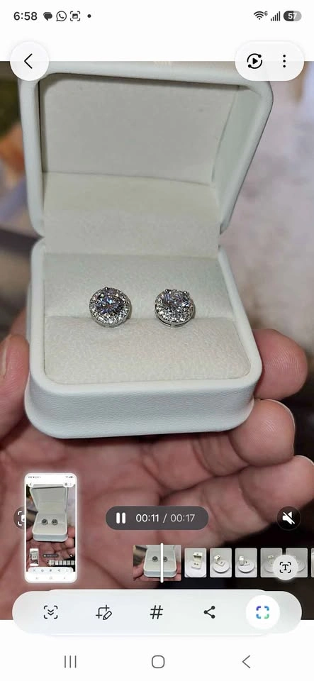 Round Halo Stud Earrings