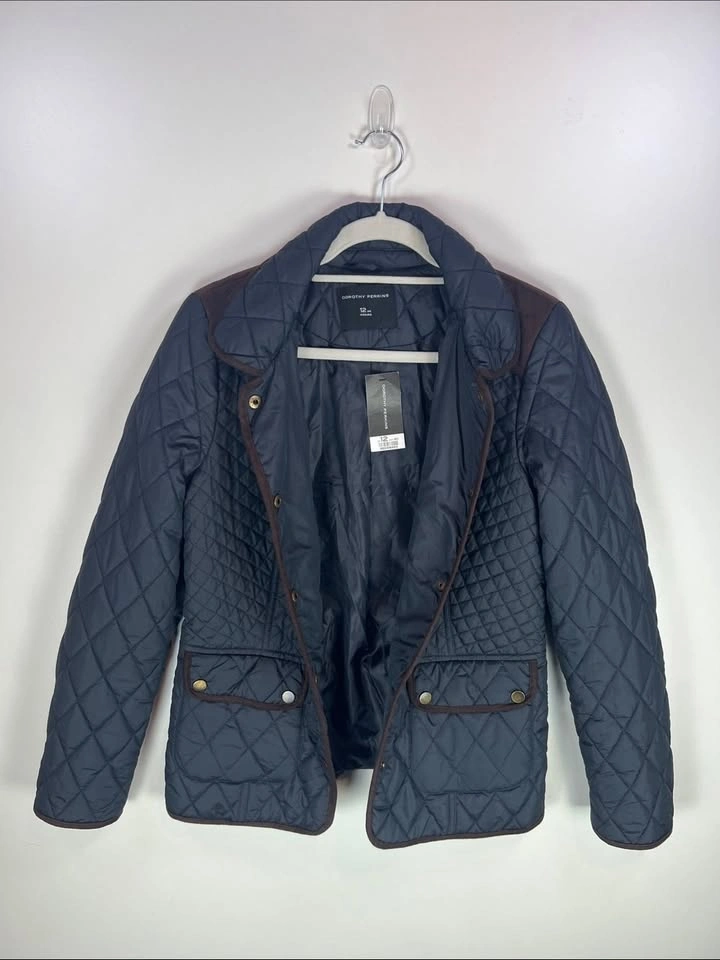 NWT Equestrian Style Navy Quilted Barn Jacket US 8 - photo 3