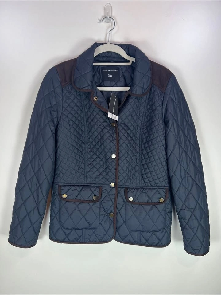 NWT Equestrian Style Navy Quilted Barn Jacket US 8 - photo 5