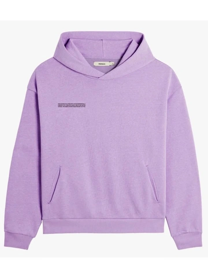Pangaia Lilac Organic Cotton Relaxed Pullover Hoodie Medium