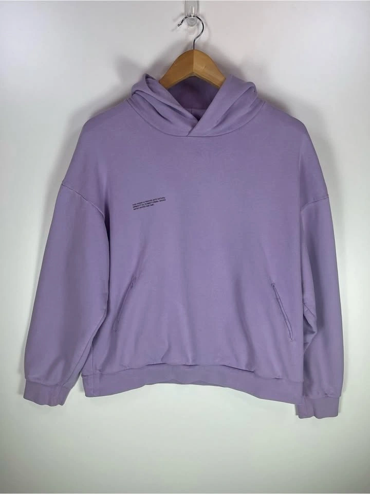 Pangaia Lilac Organic Cotton Relaxed Pullover Hoodie Medium - photo 2