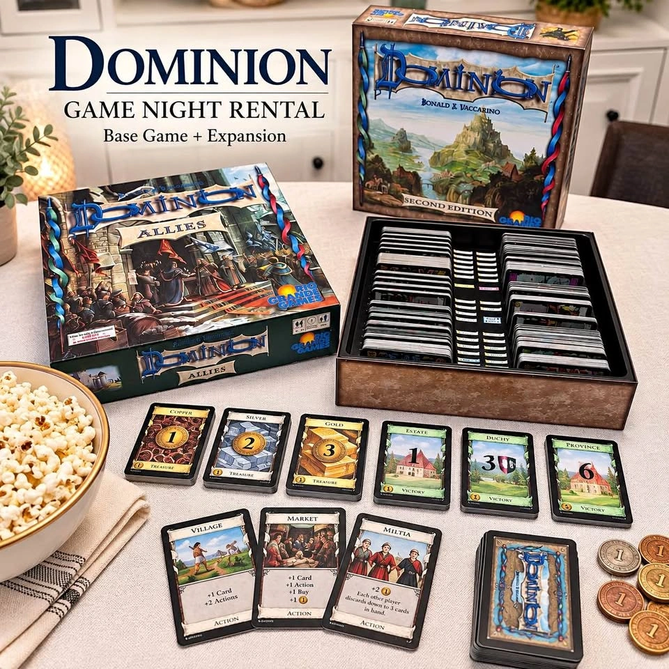 Dominion + Expansion Game Night Rental