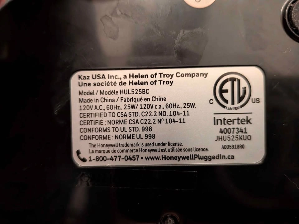Honeywell Mini Mist Ultrasonic Humidifier (HUL525BC) - Black - photo 4