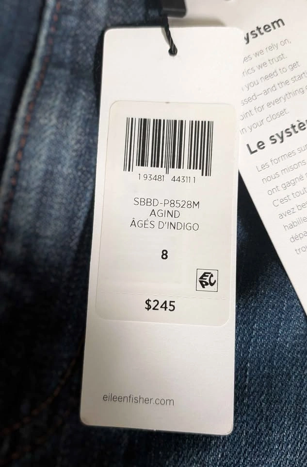 Bundle (NWT) Eileen Fisher Organic Cotton Stretch Jeans Size 8 - photo 3
