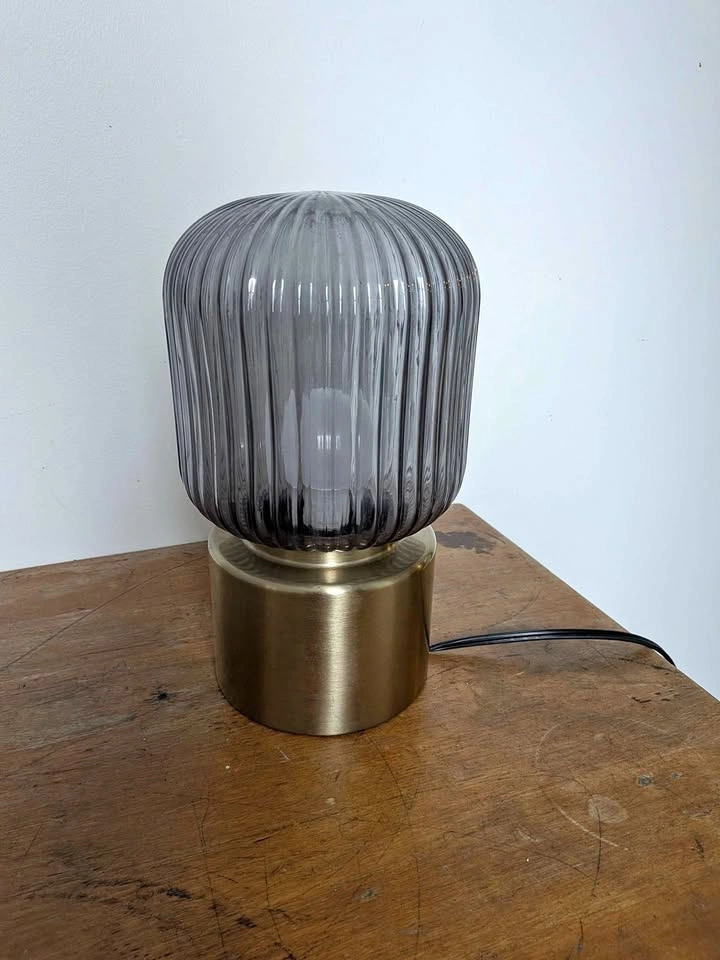 Like-New IKEA SOLKLINT Table Lamp (Bulb Included) - Brass & Grey
