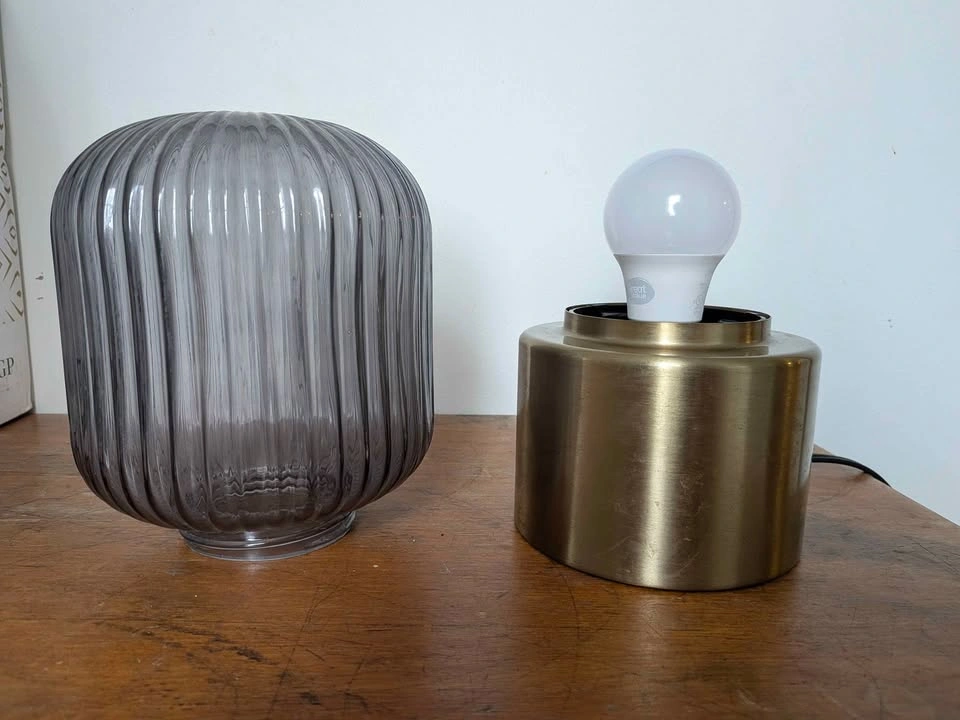 Like-New IKEA SOLKLINT Table Lamp (Bulb Included) - Brass & Grey - photo 3