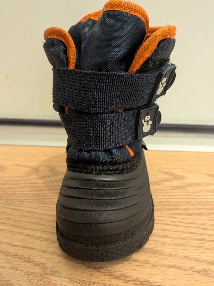 Icicles Toddler Winter Snow Boots Black & Orange – Size 5 - photo 2