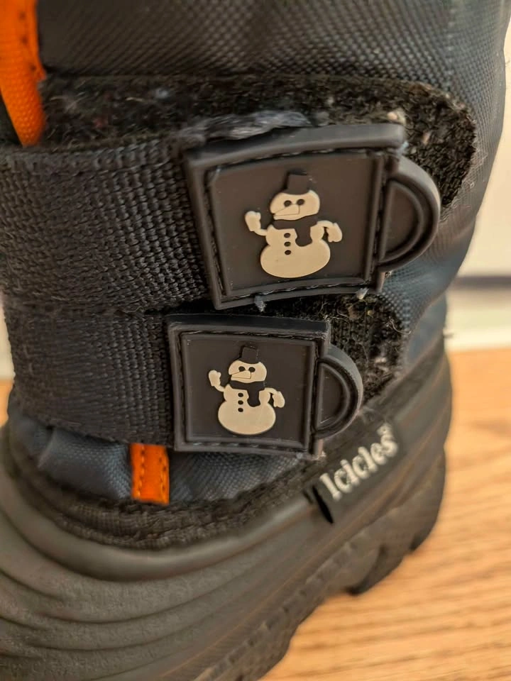 Icicles Toddler Winter Snow Boots Black & Orange – Size 5 - photo 3