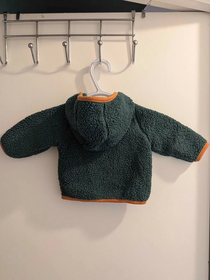 6M Baby/Toddler Fleece Hooded Jacket – Teal & Cream – Cozy - photo 2