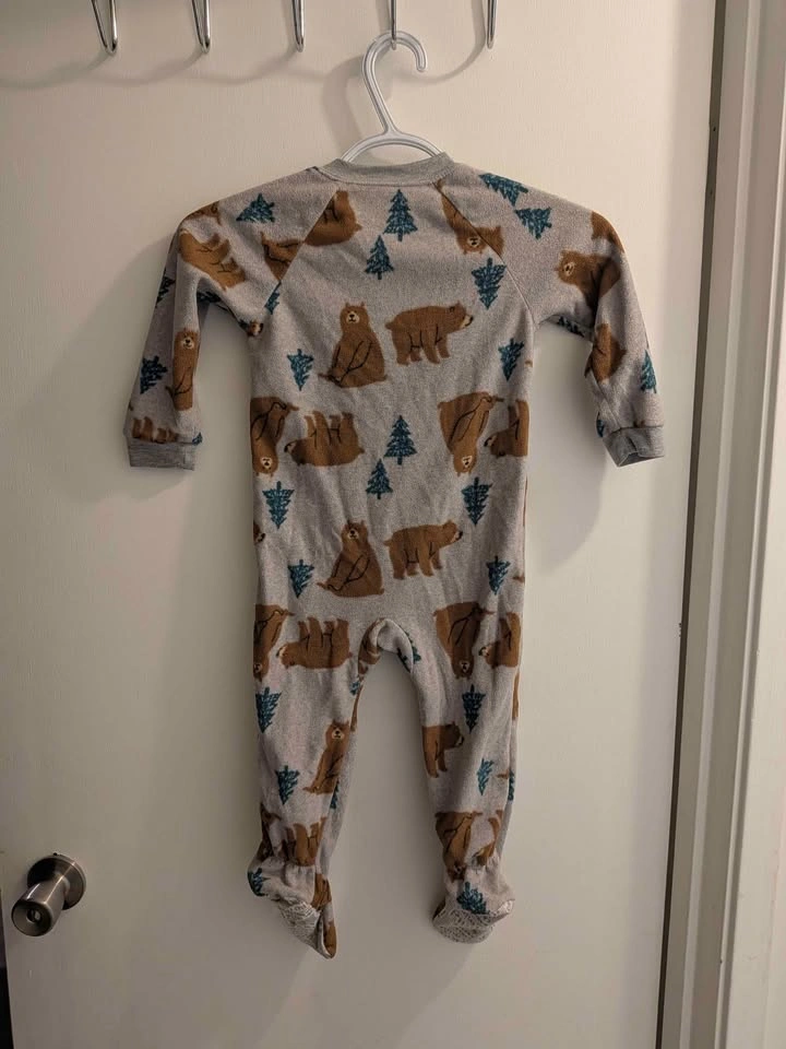 2T Child of Mine Baby Fleece Sleeper – Bears & Trees – Footed - photo 2
