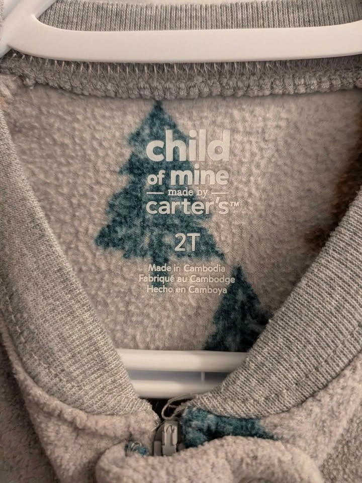 2T Child of Mine Baby Fleece Sleeper – Bears & Trees – Footed - photo 3