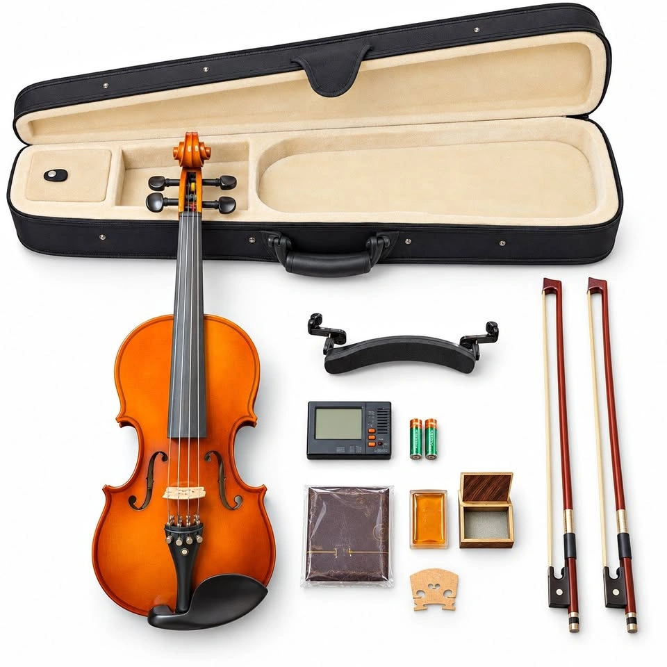 Cecilio 4/4 Violin Kit with Case & 2 Bows – New Open Box