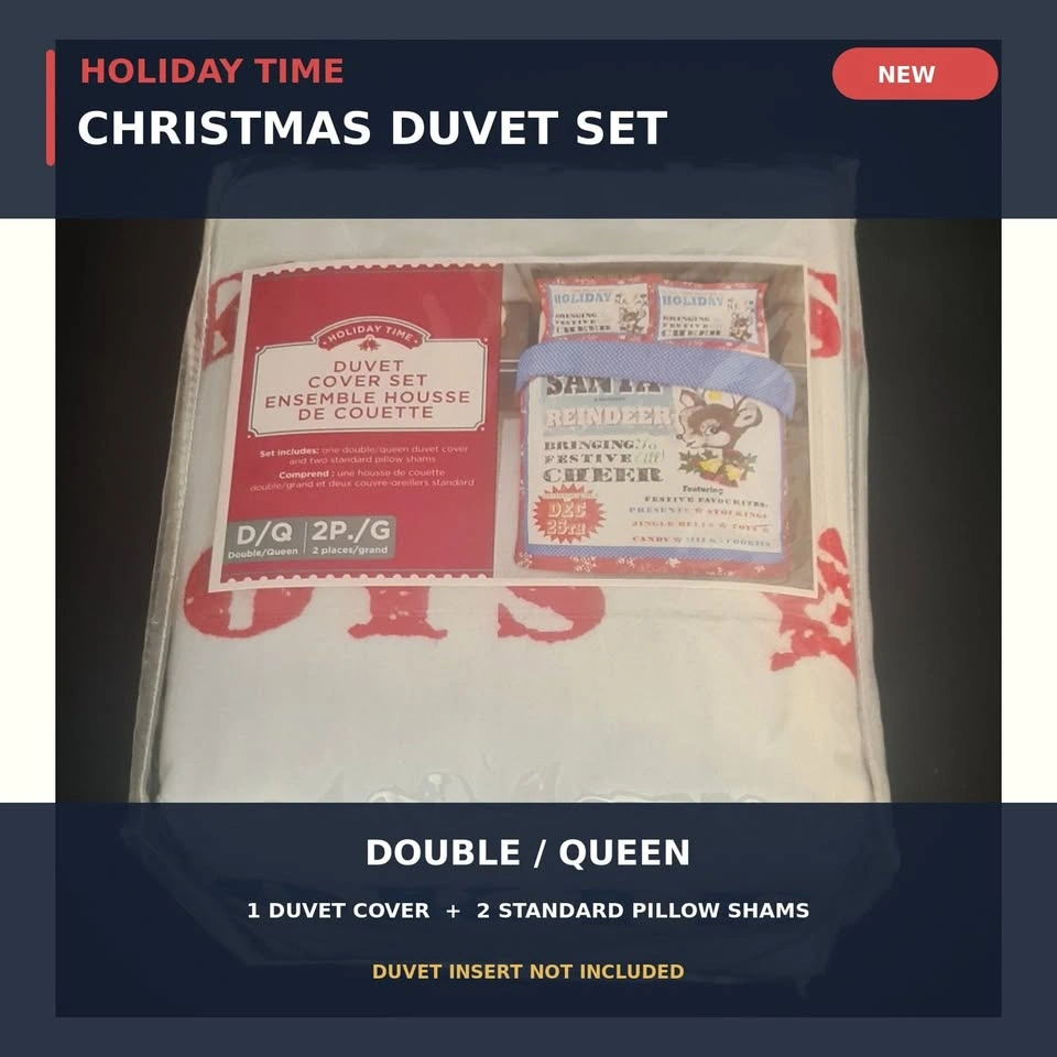 Holiday Time Christmas Duvet Set — Double/Queen, New - photo 2