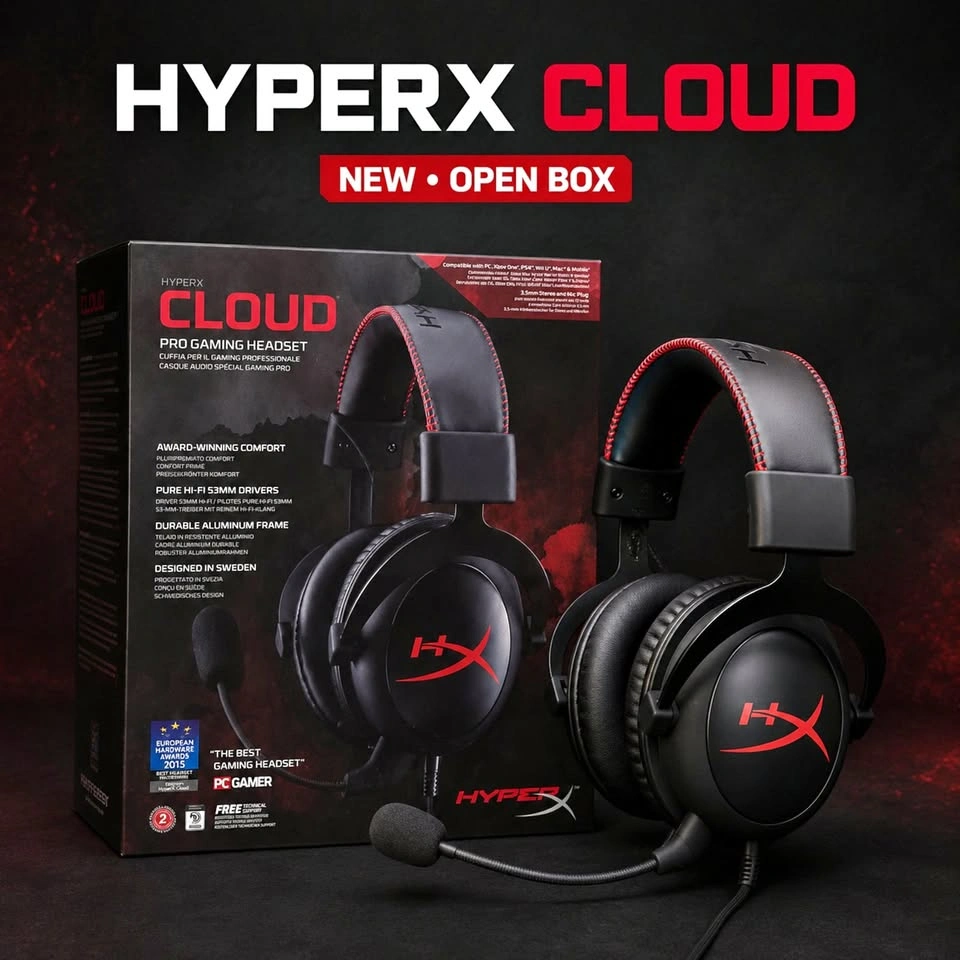 🎧 NEW OPEN BOX HyperX Cloud Gaming Headset Black/Red