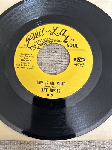 Cliff Nobles - Love Is All Right / The Horse 45 RPM - photo 3