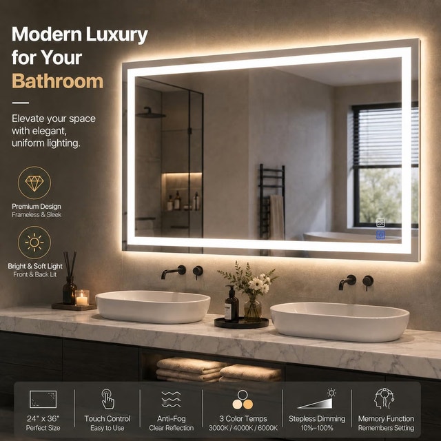 LED bathroom mirror - photo 2