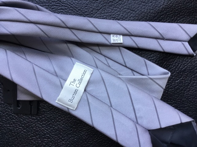slim grey striped necktie - photo 2