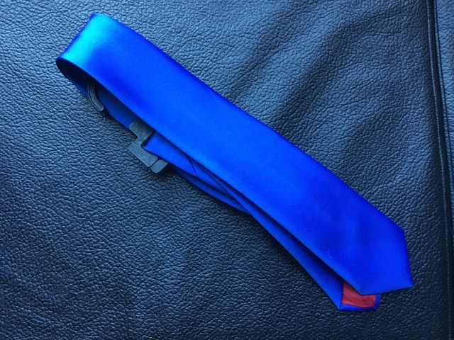 plain blue necktie