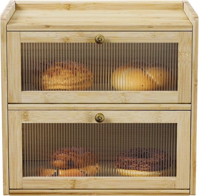 wooden bread box