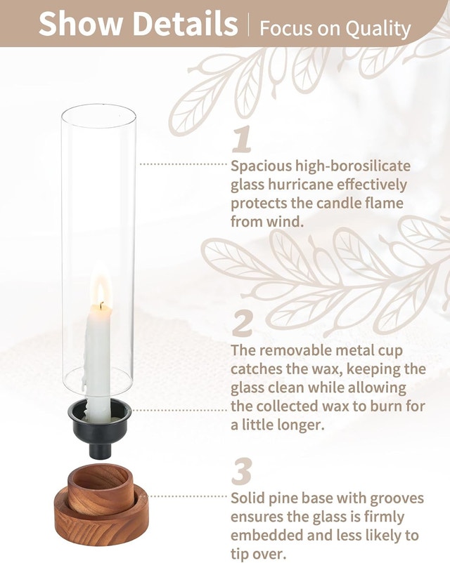 hurricane glass candle holders - photo 5