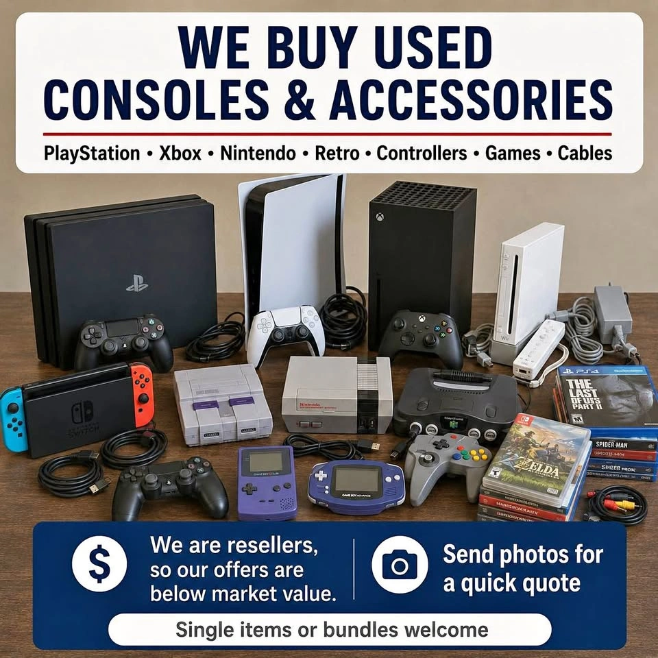 We Buy Used Video Game Consoles and Accessories