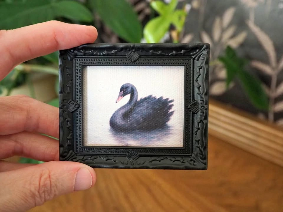 Miniature Artwork (Black Swan Black Frame)
