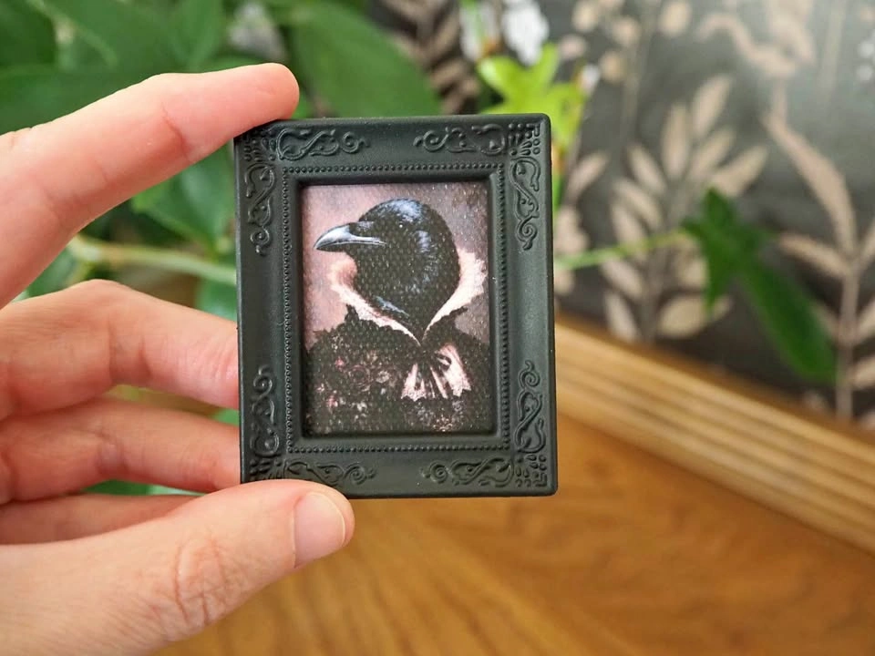 Miniature Artwork (Gothic Crow Black Frame)