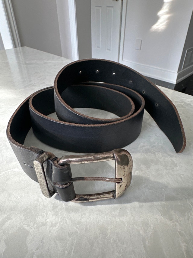 Vintage leather belt with E.Z. By Zegna buckle. Size 40-46. - photo 2