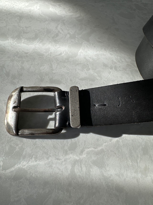 Vintage leather belt with E.Z. By Zegna buckle. Size 40-46. - photo 3