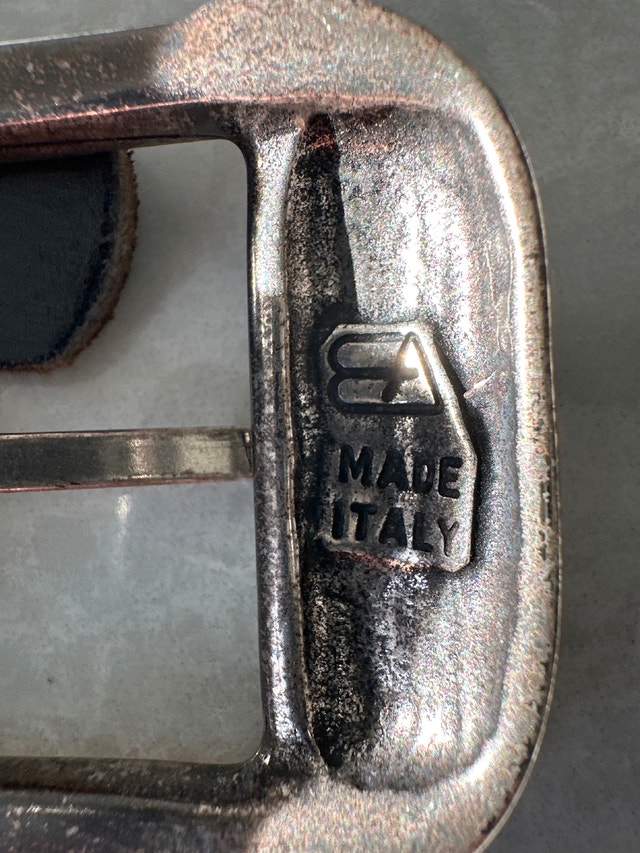 Vintage leather belt with E.Z. By Zegna buckle. Size 40-46. - photo 5