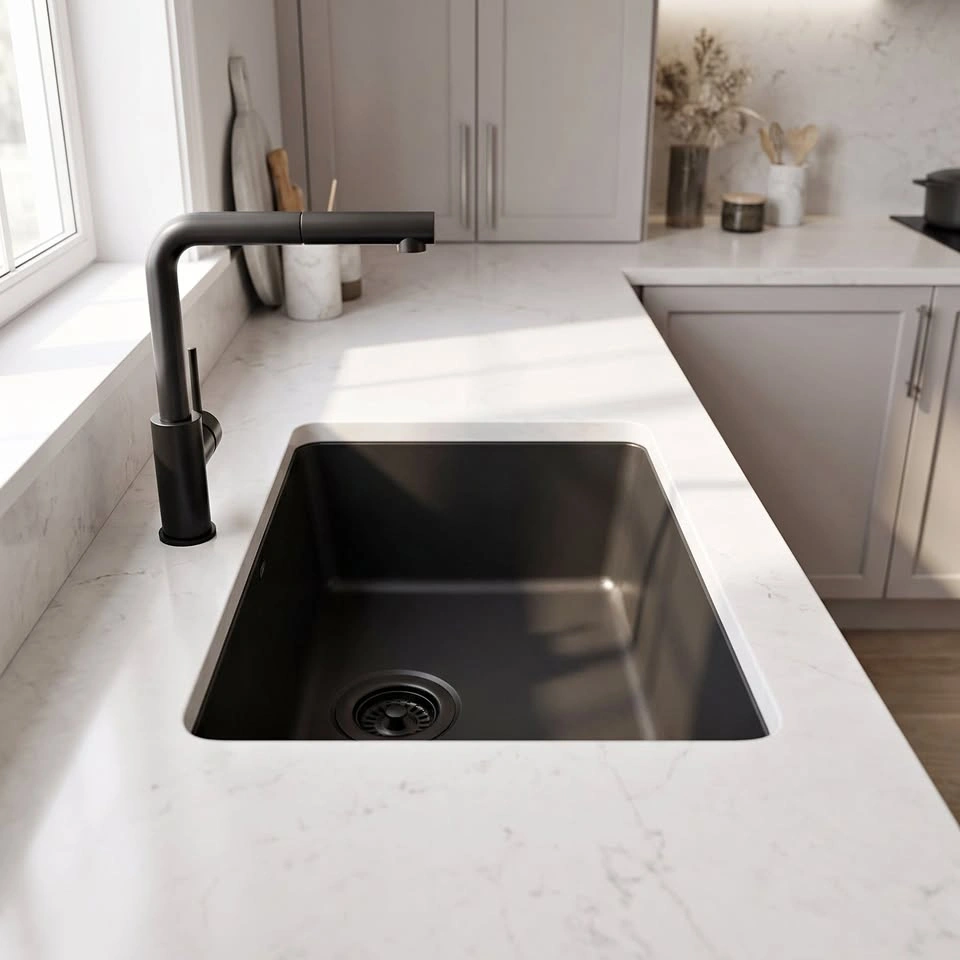 New 14" x 16" Platinum Quartz Kitchen Sink