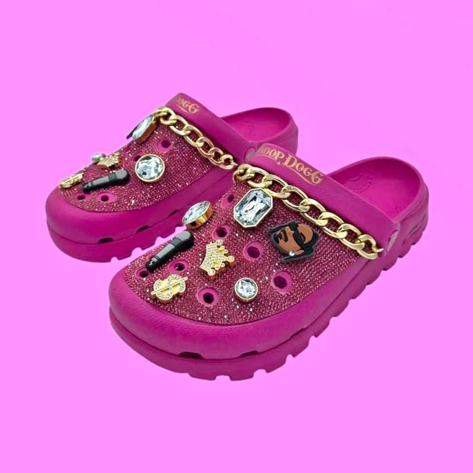 Skechers x Snoop Dogg Pink Rolling N Gold Arch Fit Clogs 10