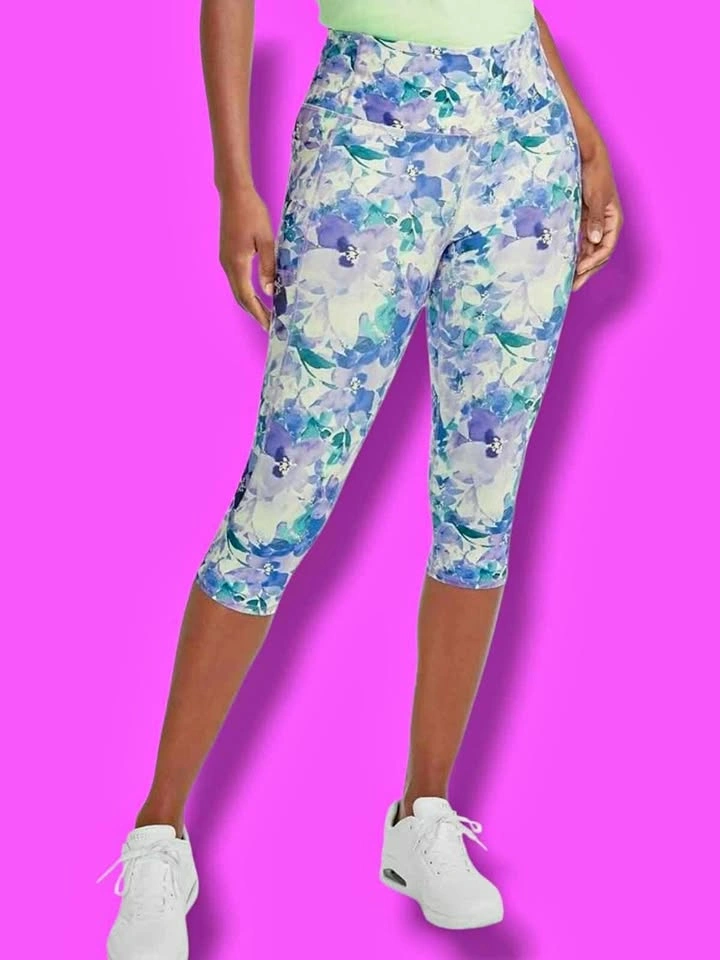Skechers Women's Go Walk Blue Seascape Floral Capri 3XL