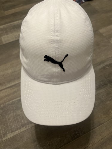 Puma White Adjustable Cap With Black Logo