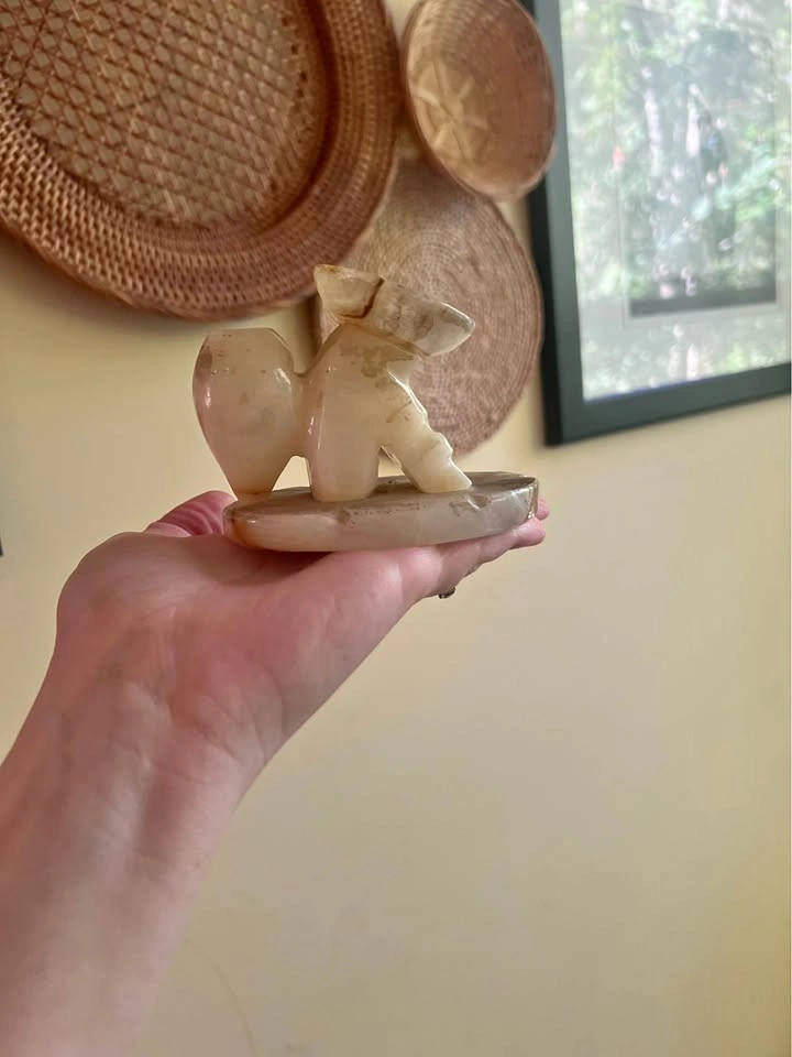 Onyx Sleeping Sombrero Man Statue: Mid Century Pen Holder