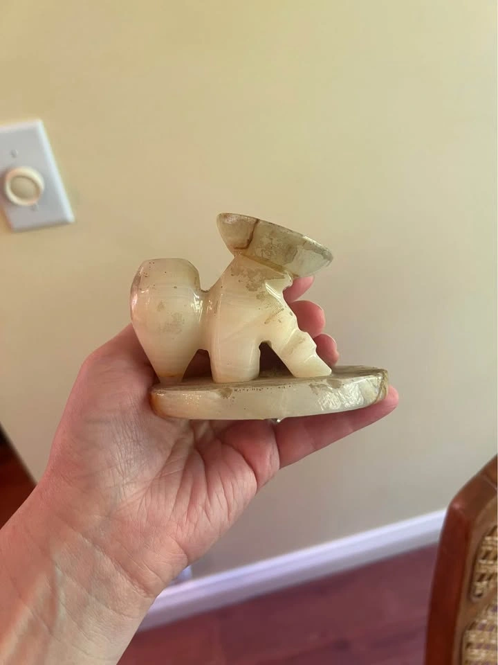 Onyx Sleeping Sombrero Man Statue: Mid Century Pen Holder - photo 2