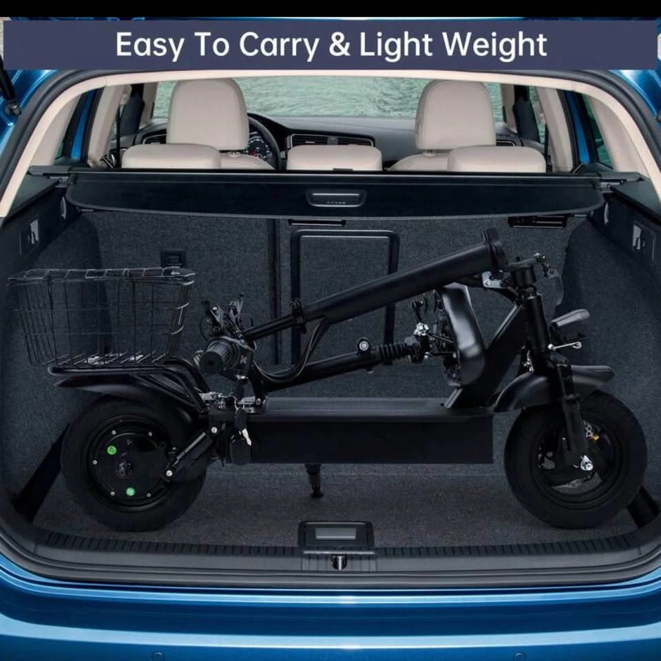 Foldable Electric Scooter with Seat and Basket - photo 3