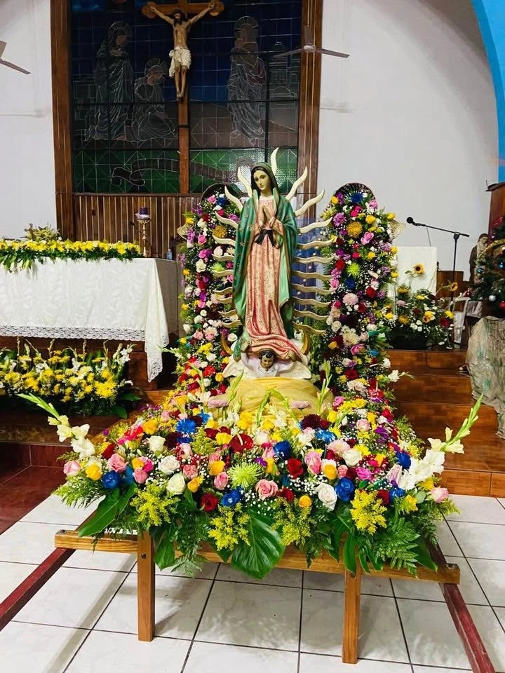 Floral arrangements for Virgin of Guadalupe