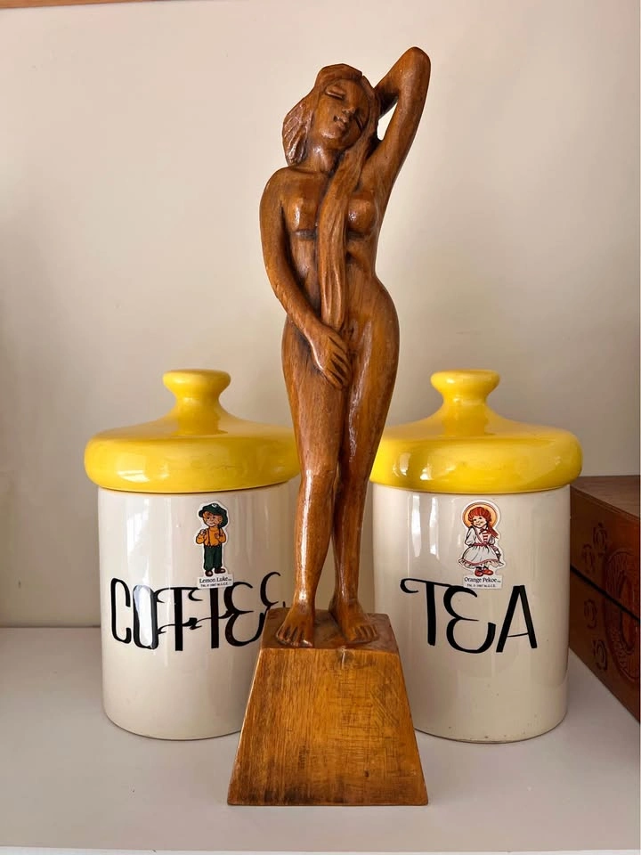 Vintage wood carved women