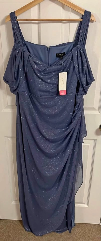 Laura Draped Glitter Dress