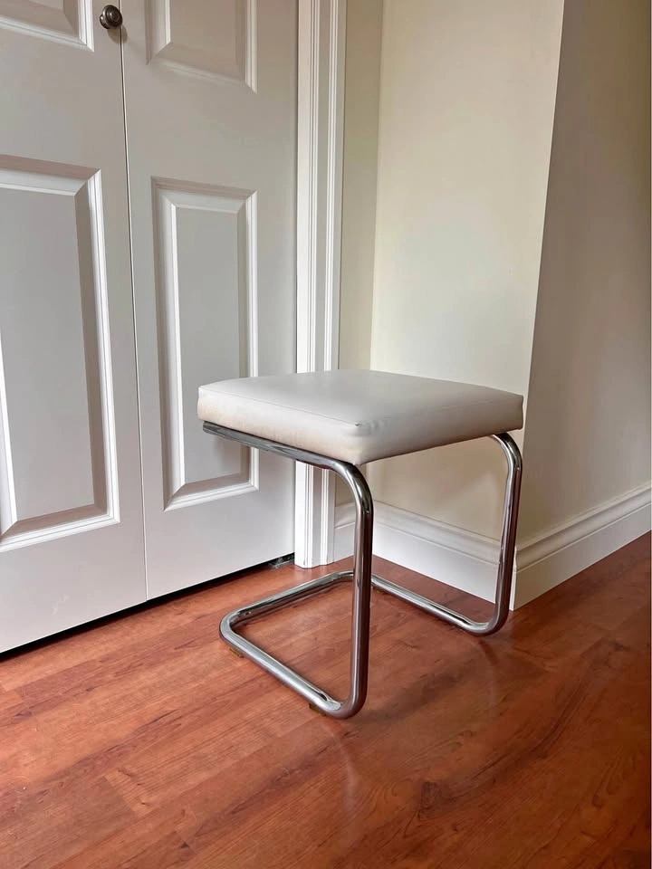 Vintage Chrome and Vinyl Stool