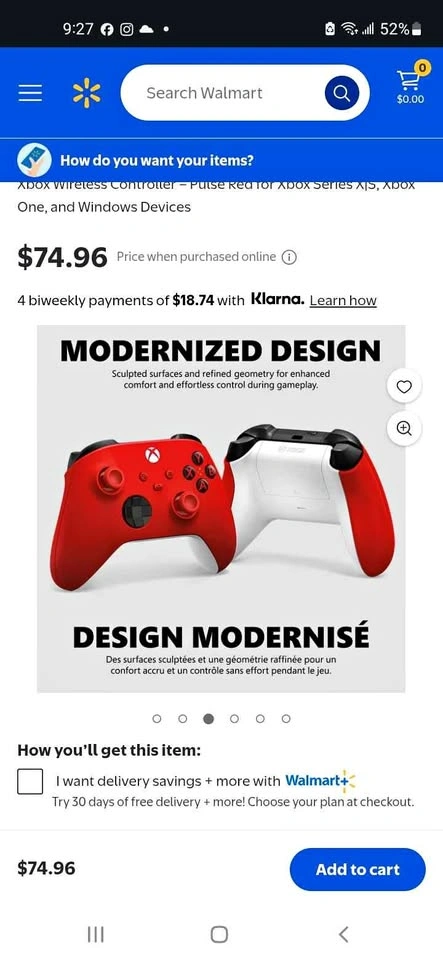 Red and white Xbox controller