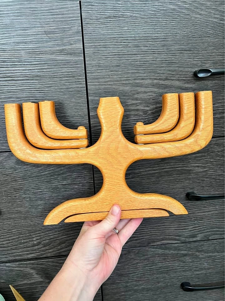 Vintage Wooden Candelabra